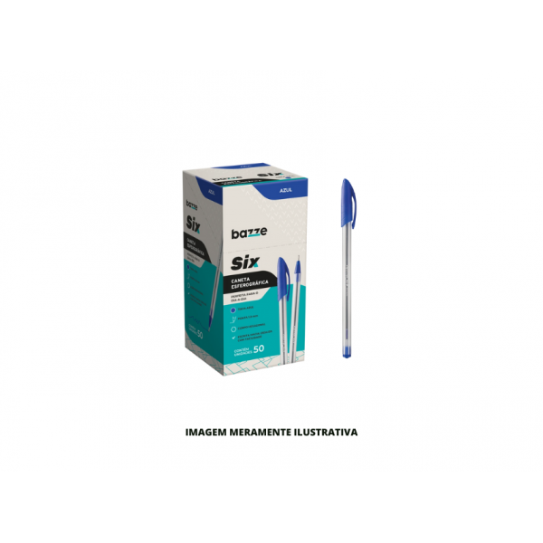 CANETA - BAZZE - ESF SIX AZUL - CX50